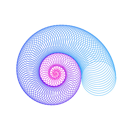 Abstract Spiral Composition with Beautiful Colourful Circles. Shape of Snail. Vector Illustration.