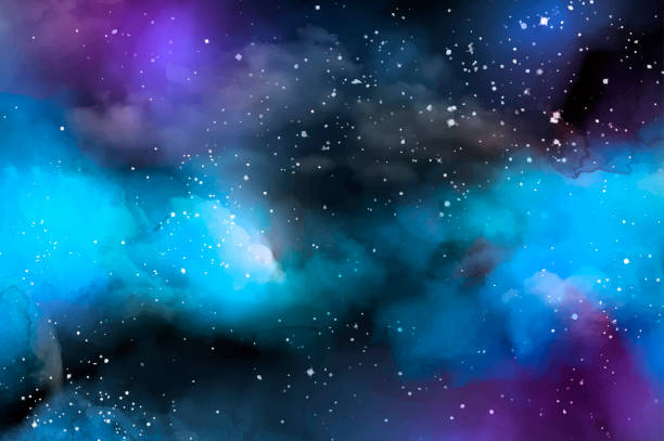 Abstract splashed watercolor textured background Abstract splashed watercolor textured background milky way stock illustrations