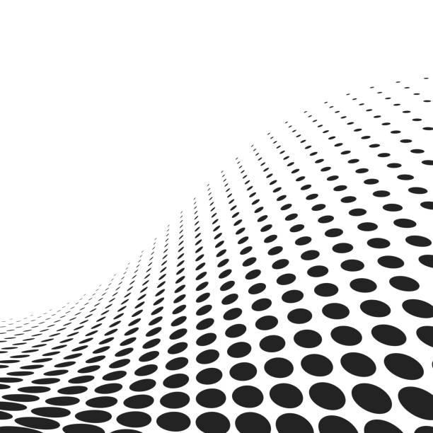 abstract spotted wavy surface abstract dotted wavy surface. spotted halftone vector background high key stock illustrations