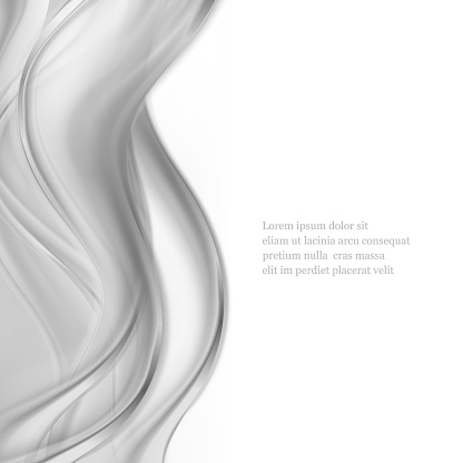 Abstract swoosh wave smoke border frame layout template. Gray wave flow