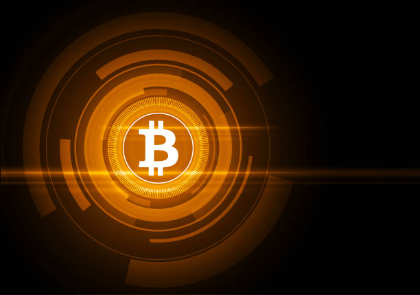 ilustraciones, imágenes clip art, dibujos animados e iconos de stock de resumen antecedentes técnico - bitcoin - bitcoin