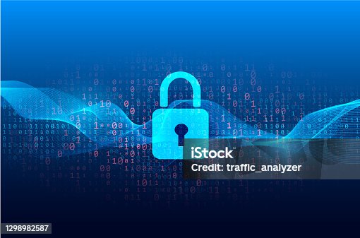 istock Abstract technical background - lock 1298982587