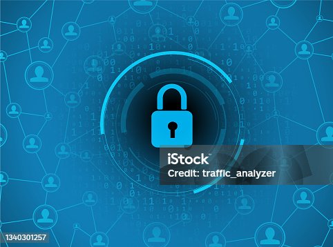 istock Abstract technical background - lock 1340301257
