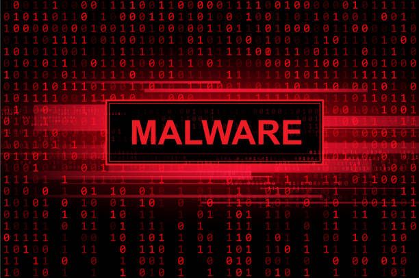 Abstract technical background - "Malware" vector art illustration