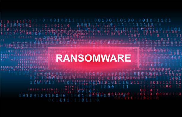 Abstract technical background - "Ransomware" vector art illustration