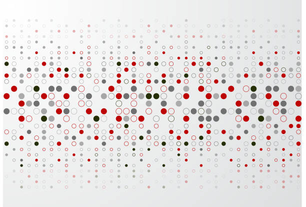 ilustrações de stock, clip art, desenhos animados e ícones de abstract technology background with red and gray circle border pattern - abstract red