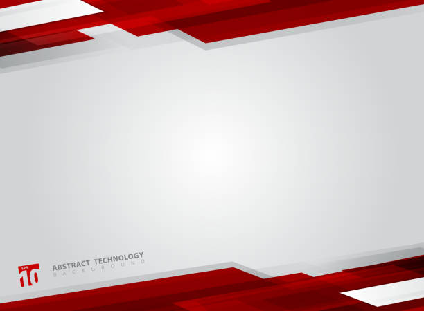 Abstract technology geometric red color shiny motion background. Abstract technology geometric red color shiny motion background. Template with header and footer for brochure, print, ad, magazine, poster, website, magazine, leaflet, annual report. Vector corporate design technology borders stock illustrations