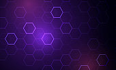 Abstract technology or medical background with hexagons shape pattern
