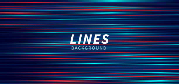 Abstract technology red and blue hi speed horizontal line movement design background. Abstract technology red and blue hi speed horizontal line movement design background. Vector illustration speed borders stock illustrations