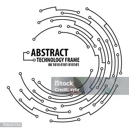 istock Abstract technology round frame 1135537233