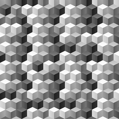 Abstract texture from 3d gray black cubes, background from geometric gray black shapes, vector illustration 10eps