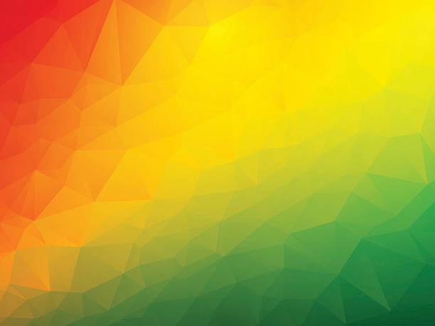 abstract triangular red yellow green background vector art illustration