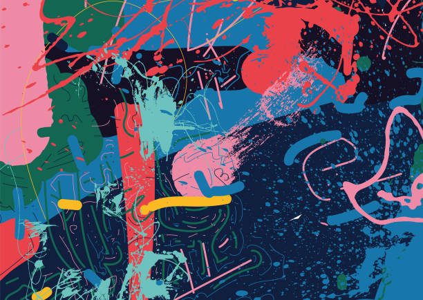 abstract urban grunge texture background - vektor illustration - chaos stock-grafiken, -clipart, -cartoons und -symbole
