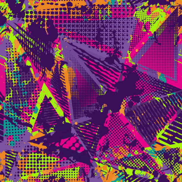 abstract urban seamless pattern. grunge texture background. - 都市生活 幅插畫檔、美工圖案、卡通及圖標