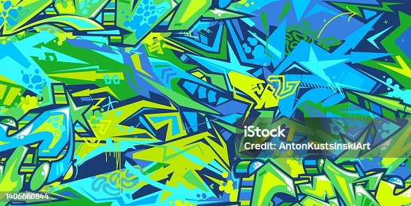 istock Abstract Urban Street Art Graffiti Style Vector Illustration Background Template 1406660844