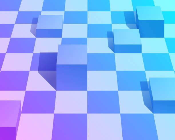 Abstract Vaporwave Cube Background Abstract 3D cube vaporwave background. chess backgrounds stock illustrations
