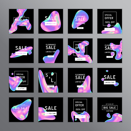 Abstract vaporwave vector Sale template