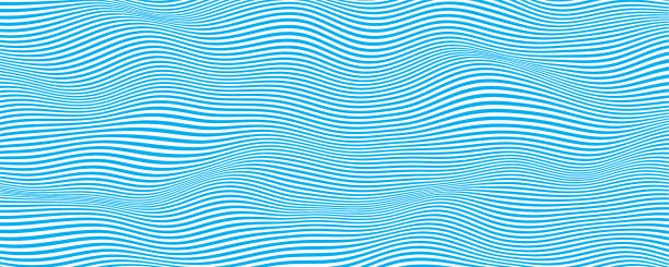 Abstract Vavtor Flowing Waves Abstract wave vector background . Stylized flowing water . Graphic line art. sea patterns stock illustrations