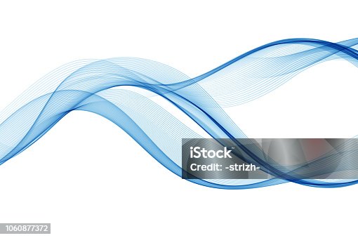 istock Abstract vector background, blue wavy 1060877372