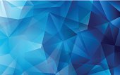 Blue abstract polygonal vector background for use in design