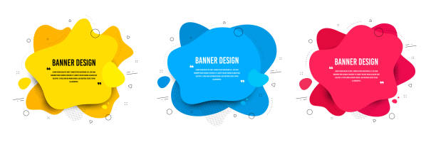 Abstract vector banners. Geometric liquid forms. Template bagdes. Modern design. Various colors modern vector Abstract vector banners. Geometric liquid forms. Template bagdes. Modern design. Dynamic fluid banners shapes. Minimal curvy design. Various colors modern template. Text with quotes. Vector shapes shape stock illustrations