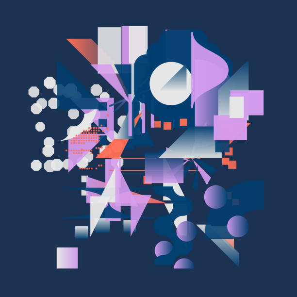 Abstract Vector Graphics Made With Generative Art Approach Using Geometric Shapes vector art illustration