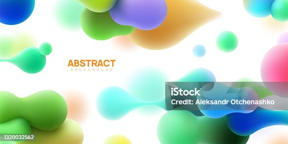 istock Abstract vector illustration with morphing balls on white background. 1320032562