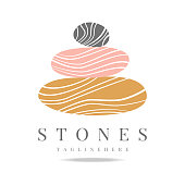 istock Abstract vector logo of stones sign. Icon wellness and spa. Creative minimalist hand painted illustration for wellness, spa, Thai massage. Design template logo with symbol natural stones. 1315003062