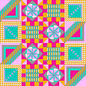 Abstract vector pattern. Trendy geometric elements. Retro style pattern and elements.