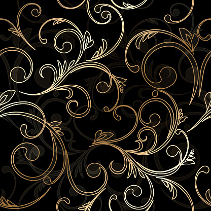 Abstract vintage seamless damask pattern