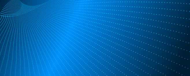 Abstract wave lines on blue background. Abstract background with dynamic effect. Motion vector Illustration. Trendy gradients. Can be used for advertising, marketing, presentation, cover annual report