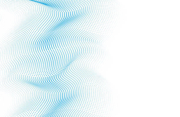 抽象波パターン技術の背景 - 白背景点のイラスト素材／クリップアート素材／マンガ素材／アイコン素材