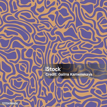 istock Abstract wavy curved shapes. Geometric seamless pattern. Natural organic forms rounded objects seamless pattern. 1270498406