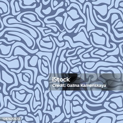 istock Abstract wavy curved shapes. Geometric seamless pattern. Natural organic forms rounded objects seamless pattern. 1287670572