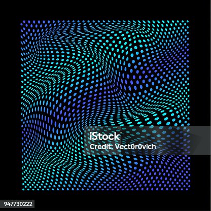 istock abstract wavy twisted distorted dots blue gradient colored texture background 947730222