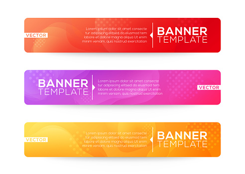 Abstract Web banner design background or header Templates. Fluid gradient shapes composition with colorful bright colors