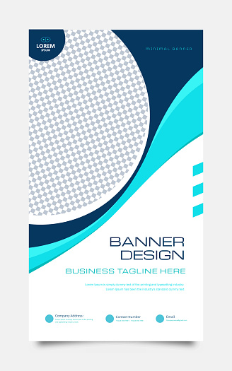 Abstract web banner with wave design element
