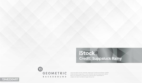 istock Abstract white and gray gradient geometric square with lighting and shadow background. Modern futuristic wide banner design. Can use for ad, poster, template, business presentation. Vector  EPS10 1348230497