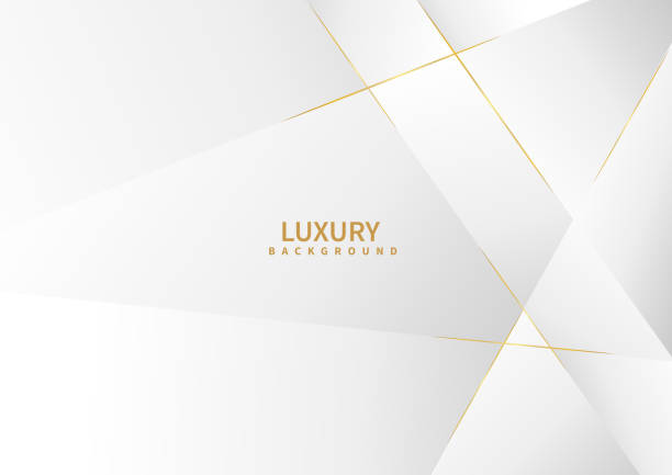 ilustraciones, imágenes clip art, dibujos animados e iconos de stock de fondo blanco abstracto con línea dorada de lujo. - luxury
