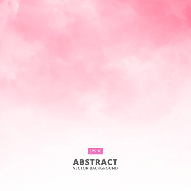Abstract white cloud detail in pink sky vector illustration background with copy vector art illustration