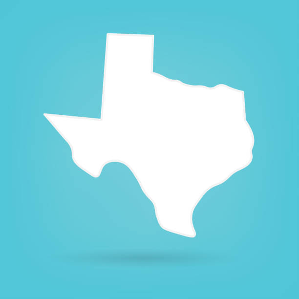 텍사스의 추상 백색 지도 - texas stock illustrations