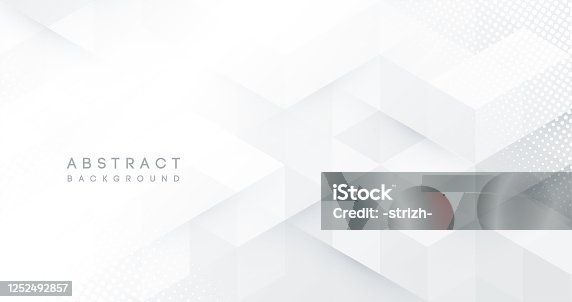 istock Abstract white monochrome vector background, for design brochure, website, flyer. Geometric white wallpaper for certificate, presentation, landing page 1252492857