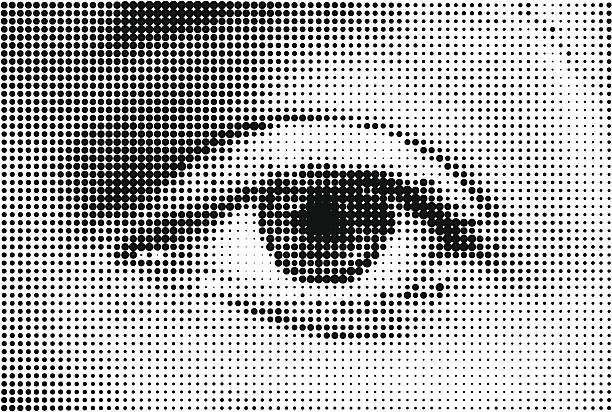 Abstract woman eye made from dots. Vector Abstract woman eye made from dots. Vector illustration eye designs stock illustrations