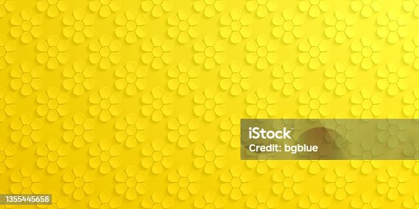 istock Abstract yellow background - Flower pattern 1355445658