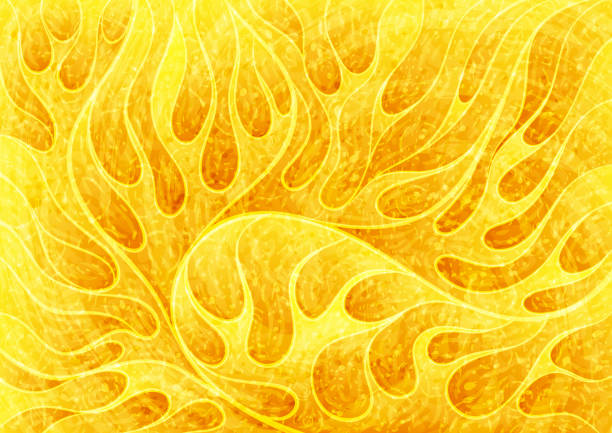 Abstract yellow fire vortex background vector art illustration