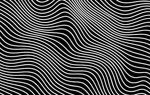 Abstraction. The waves. Black lines on a white background.