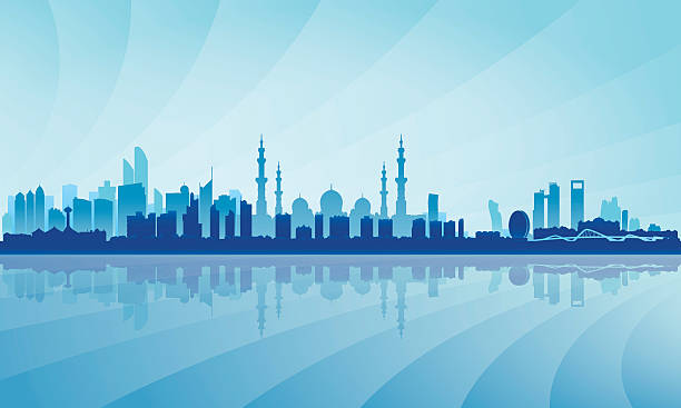 bildbanksillustrationer, clip art samt tecknat material och ikoner med abu dhabi city skyline silhouette background - abu dhabi
