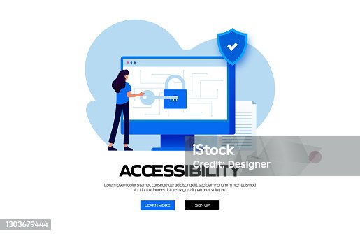 istock Accessibility Concept Vector Illustration for Website Banner, Advertisement and Marketing Material, Online Advertising, Business Presentation etc. 1303679444