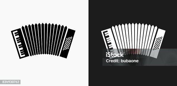 istock Accordion Icon on Black and White Vector Backgrounds 834930762