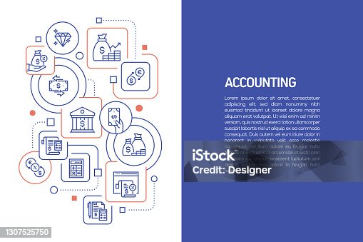 istock Accounting Concept, Vector Illustration of Accounting with Icons 1307525750